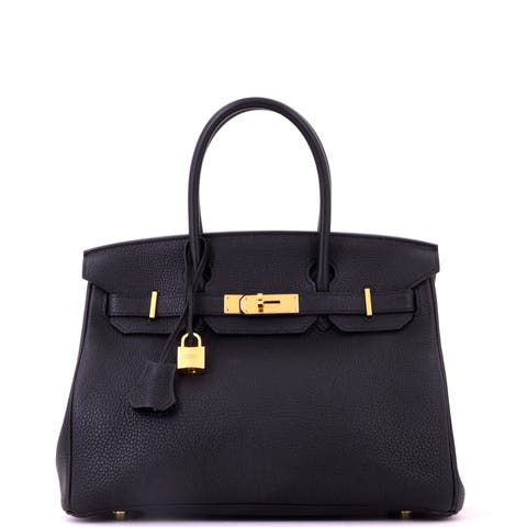 Birkin Handbag Black Togo with Gold Hardware 30