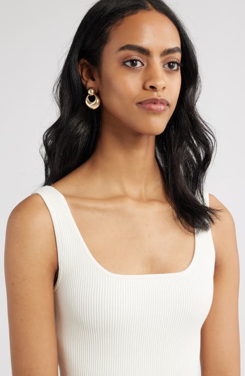 Open Edit Polished Frontal Hoop Earrings In Gold