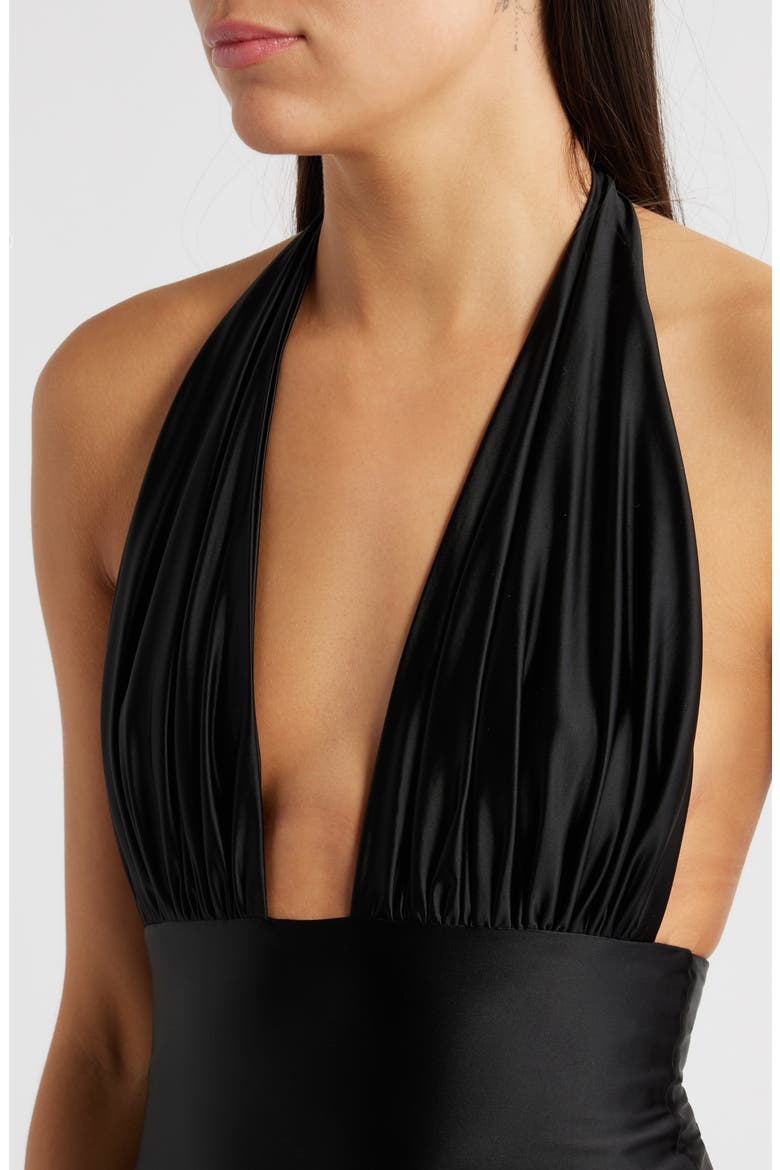 Rae Halter Gown, Alternate, color, BLACK