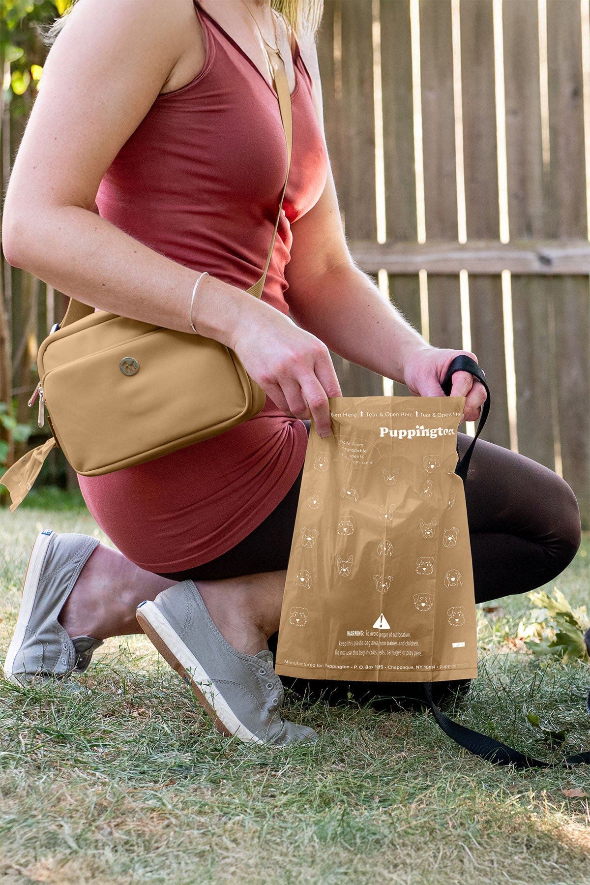 Walk Star Kit 3-in-1 Dog Walk Bag plus Matching 90 Refill Dog Poop Bags, Alternate, color, Latte Beige