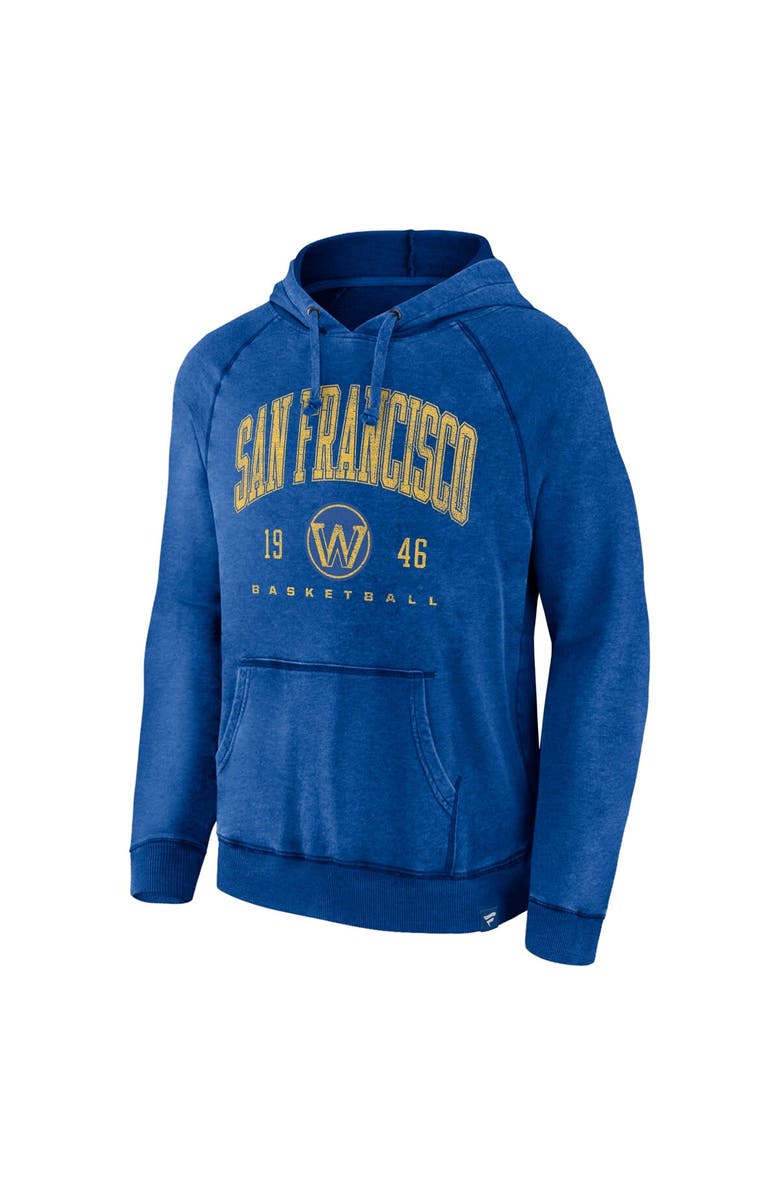 FANATICS Men's Fanatics Branded Heather Royal Golden State Warriors Foul Trouble Snow Wash Raglan Pullover Hoodie, Alternate, color, Heather Royal