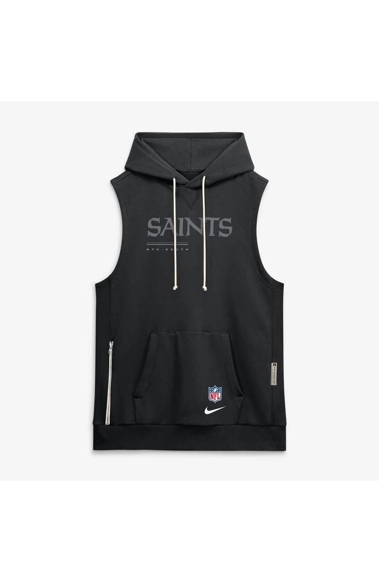 Nike Men's Nike Black New Orleans Saints Sideline Standard Issue Dri-FIT Sleeveless Hoodie, Alternate, color, Black