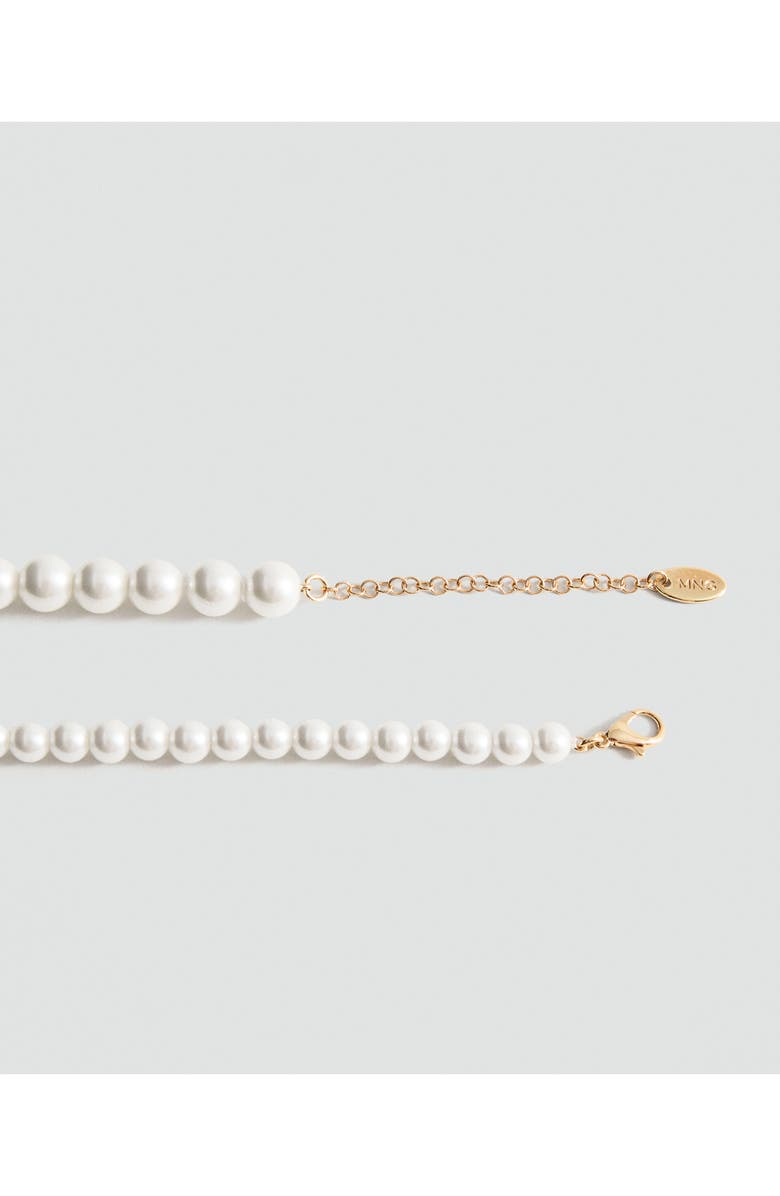 MANGO Faux Pearl Double Strand Necklace, Alternate, color, White
