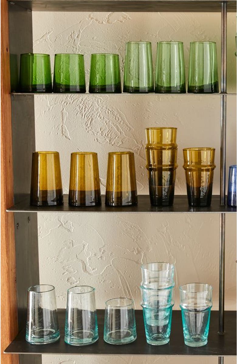 Verve Culture Moroccan Cone Glass Small, Alternate, color, Green