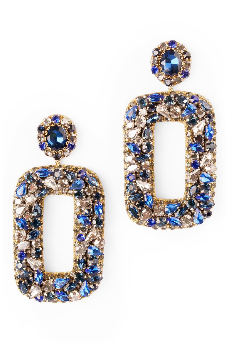 Libi Rectangle Drop Earrings, Main, color, SAPPHIRE