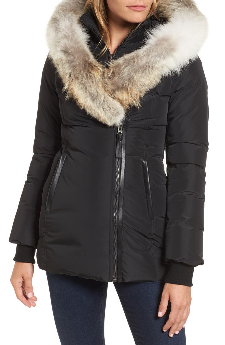 Mackage Adali-X Hooded Down Parka with Inset Bib & Genuine Fox Fur Trim, Alternate, color, 