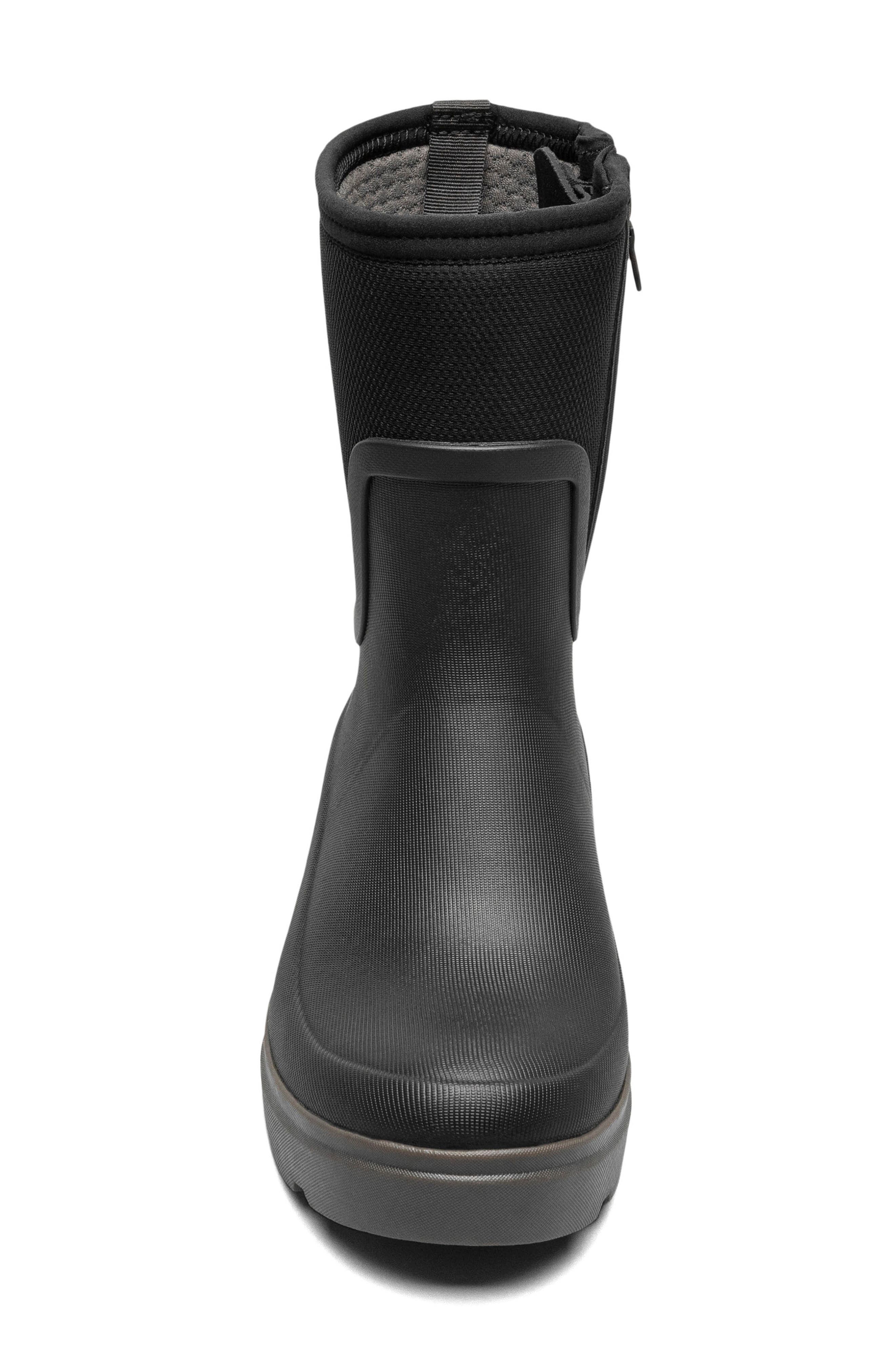 Bogs Hazel Mid Zip Rain Boot, Alternate, color, Black