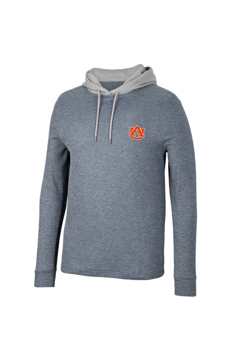 Men's Colosseum Navy Auburn Tigers Ballot Waffle-Knit Thermal Long Sleeve Hoodie T-Shirt, Alternate, color, Navy