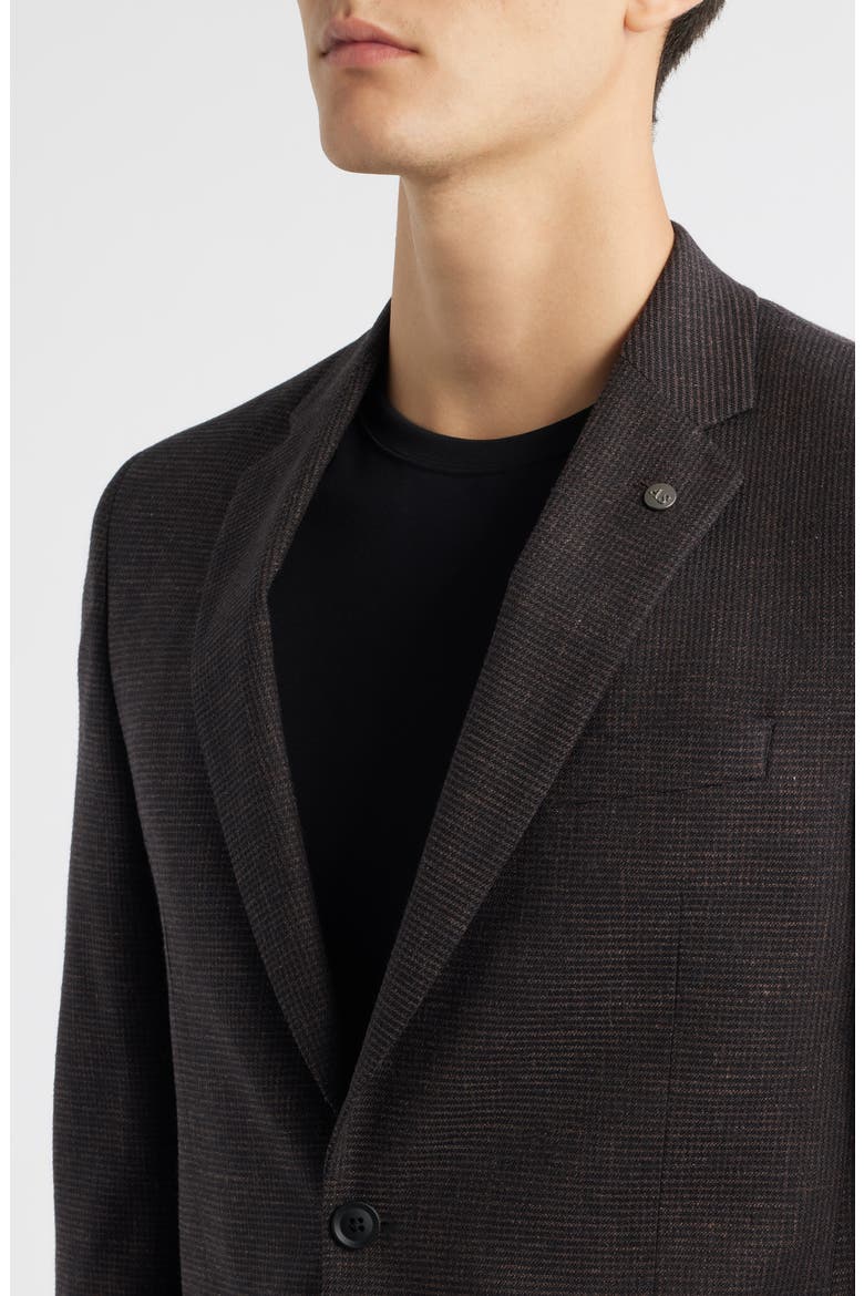 Ross Slim Fit Brown Micro Houndstooth Sport Coat, Alternate, color, BROWN