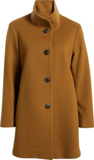 Fleurette Grace Stand Collar Wool Coat