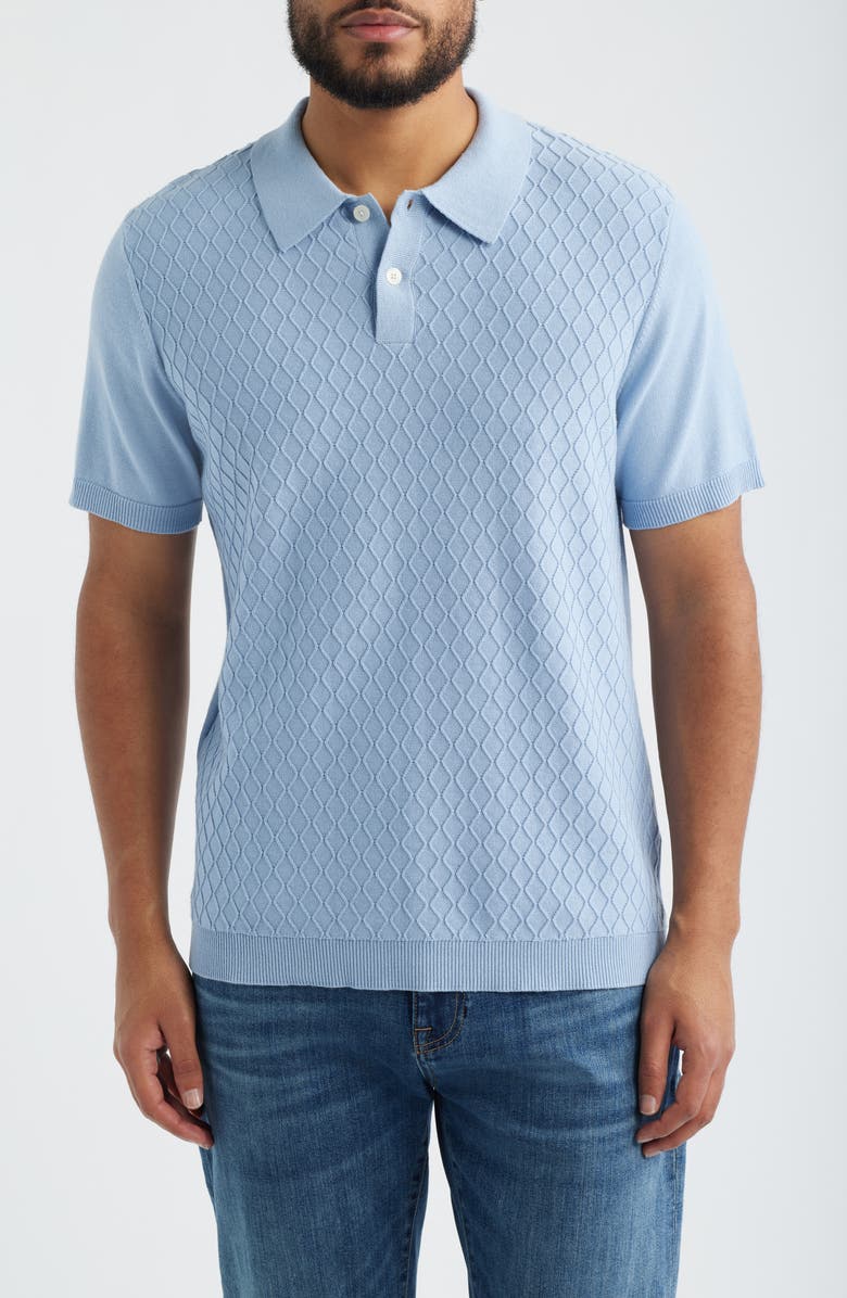 James Campbell Diama Polo Sweater, Main, color, Water