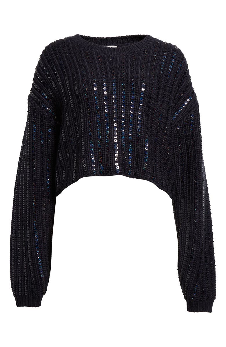 Cinq à Sept Phoebe Sequin Crop Sweater, Alternate, color, 