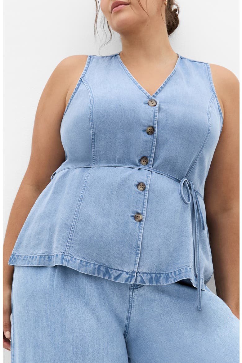 Evani Denim Vest, Main, color, LIGHT WASH