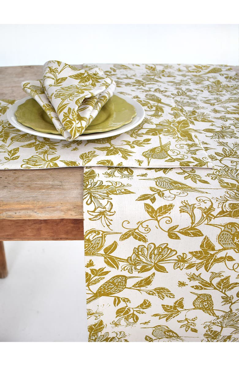 FRENCH HOME Honeysuckle Table Runner, Alternate, color, Chartreuse