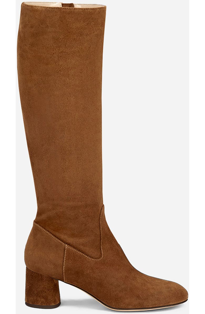 AGL Lorette Water Resistant Velour Boot with Heel, Main, color, Cognac