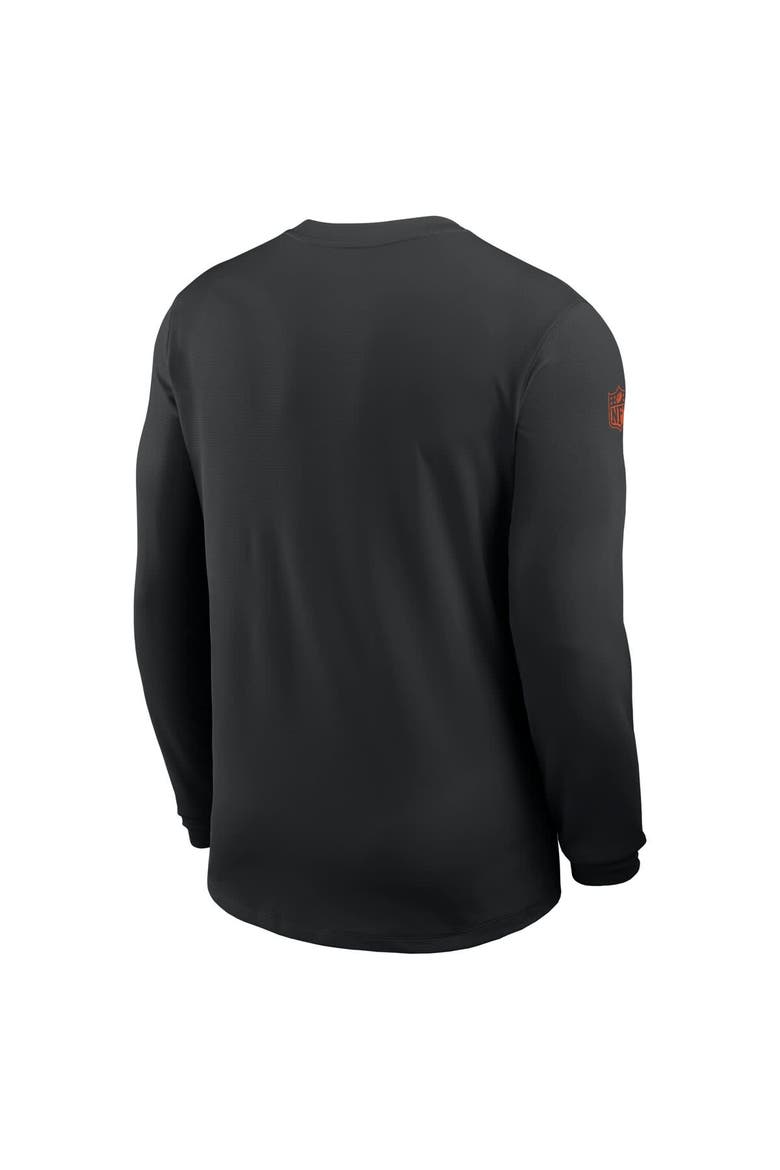 Men's Nike Black Cincinnati Bengals Sideline Coach UV Performance Long Sleeve T-Shirt, Alternate, color, Black