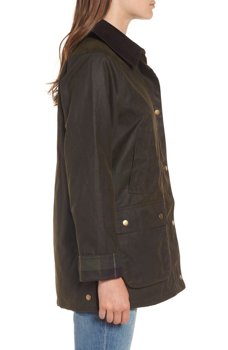 Barbour Acorn Waxed Jacket, Alternate, color, 