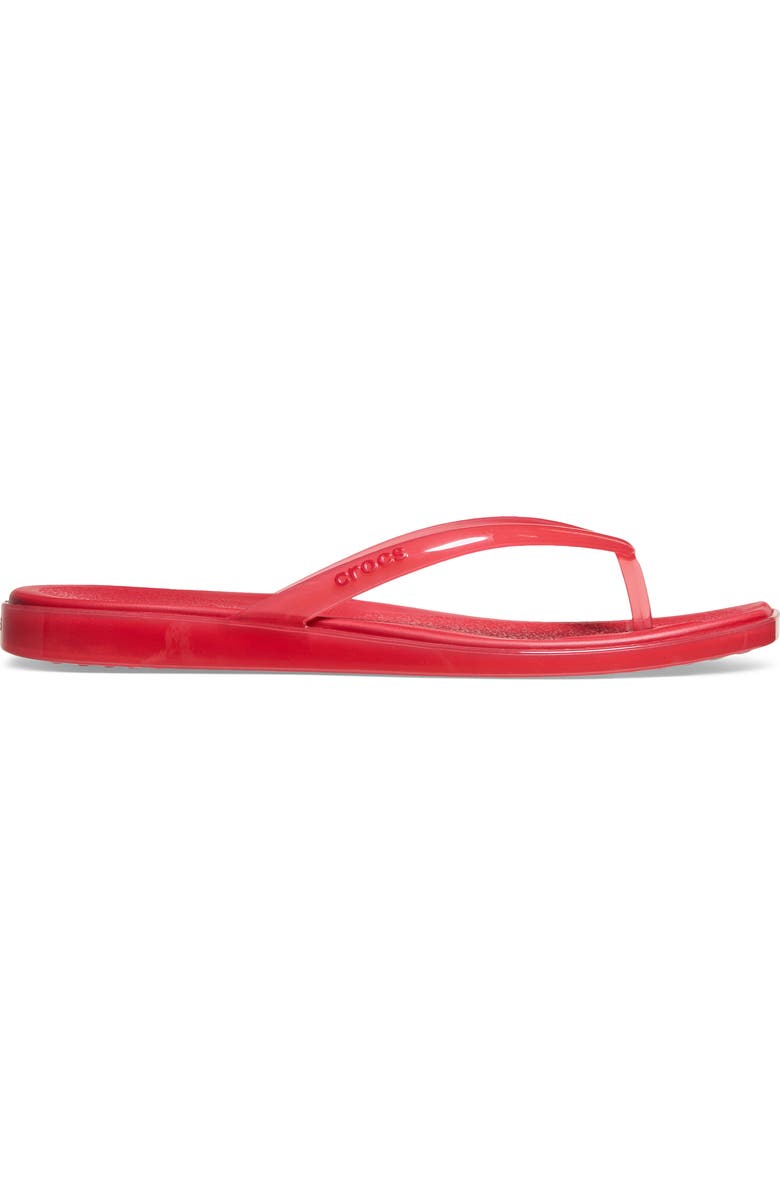 CROCS Miami Jelly Flip Flop, Alternate, color, Court Red Jelly