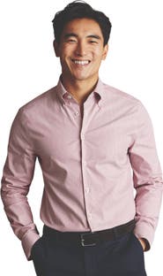 Charles Tyrwhitt Non-Iron Stretch Pinpoint Oxford Stripe Shirt