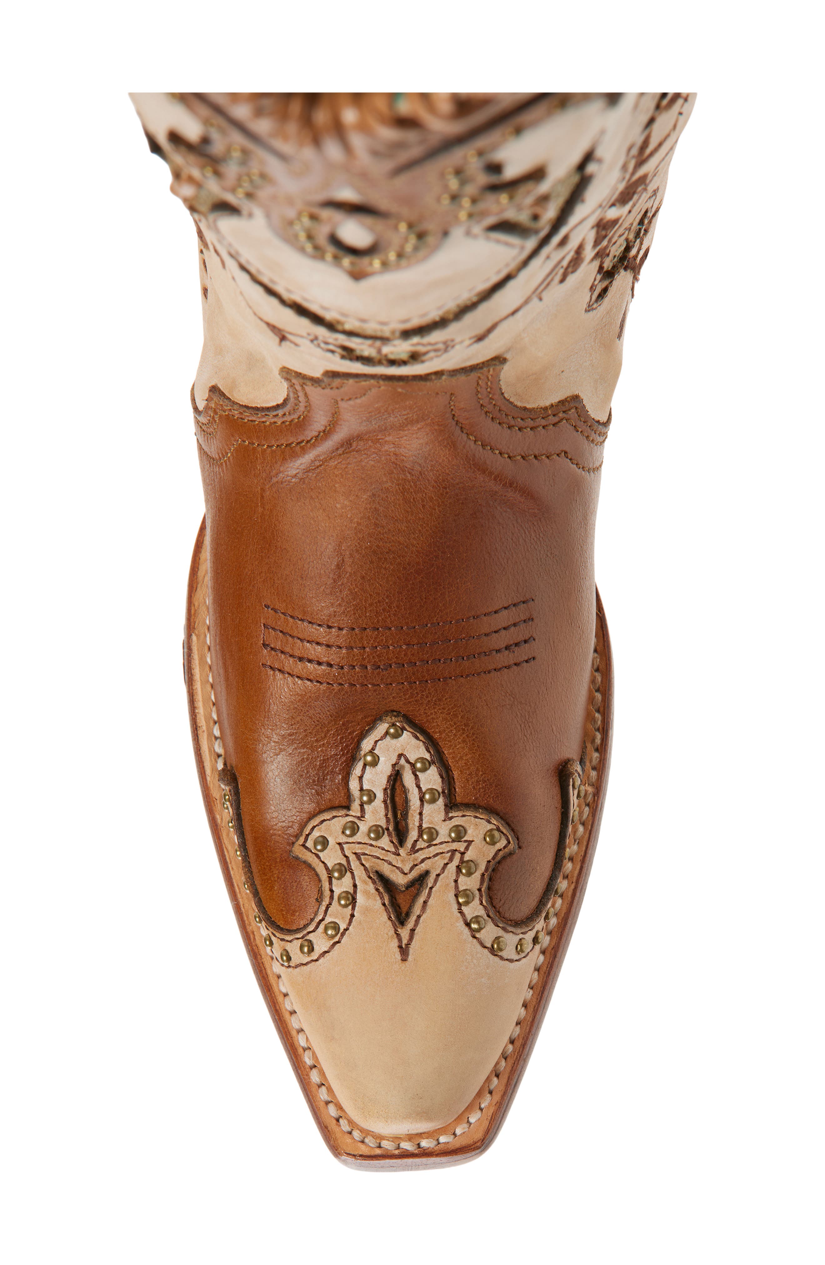 CORRAL Horseshoe Overlay Western Boot, Alternate, color, Honey