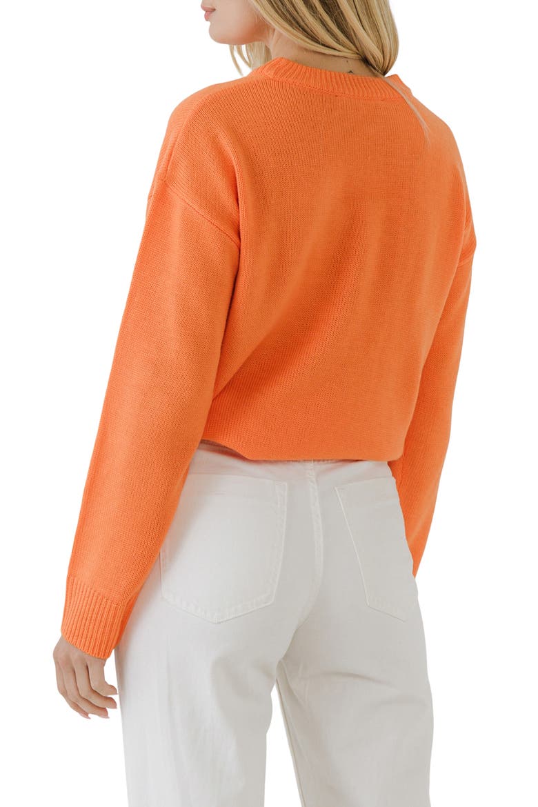 Weekday Motif Sweater, Alternate, color, ORANGE