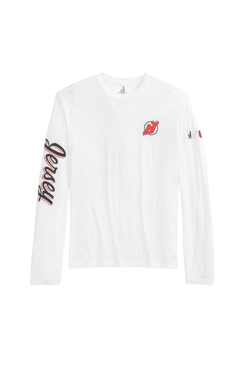 Men's johnnie-O White New Jersey Devils Adam Long Sleeve T-Shirt, Alternate, color, White