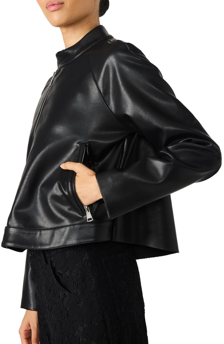 Steve Madden Jett Faux Leather Moto Jacket, Alternate, color, Black