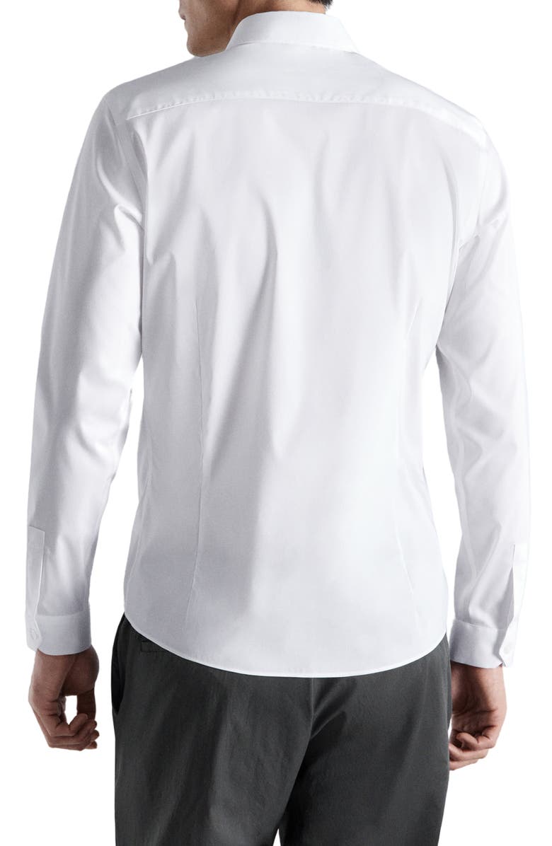 MANGO Regular Fit Stretch Cotton Blend Button-Up Shirt, Alternate, color, White