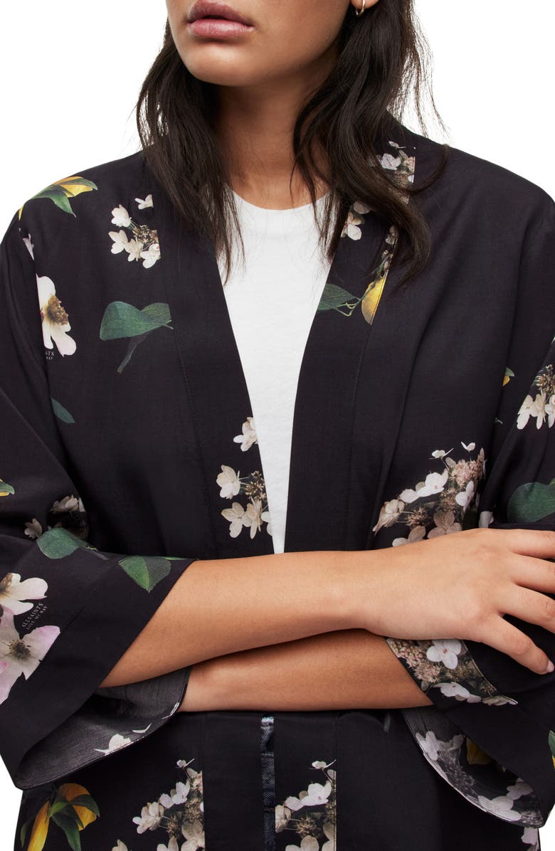 AllSaints Carina Eugenia Floral Open Jacket, Alternate, color,