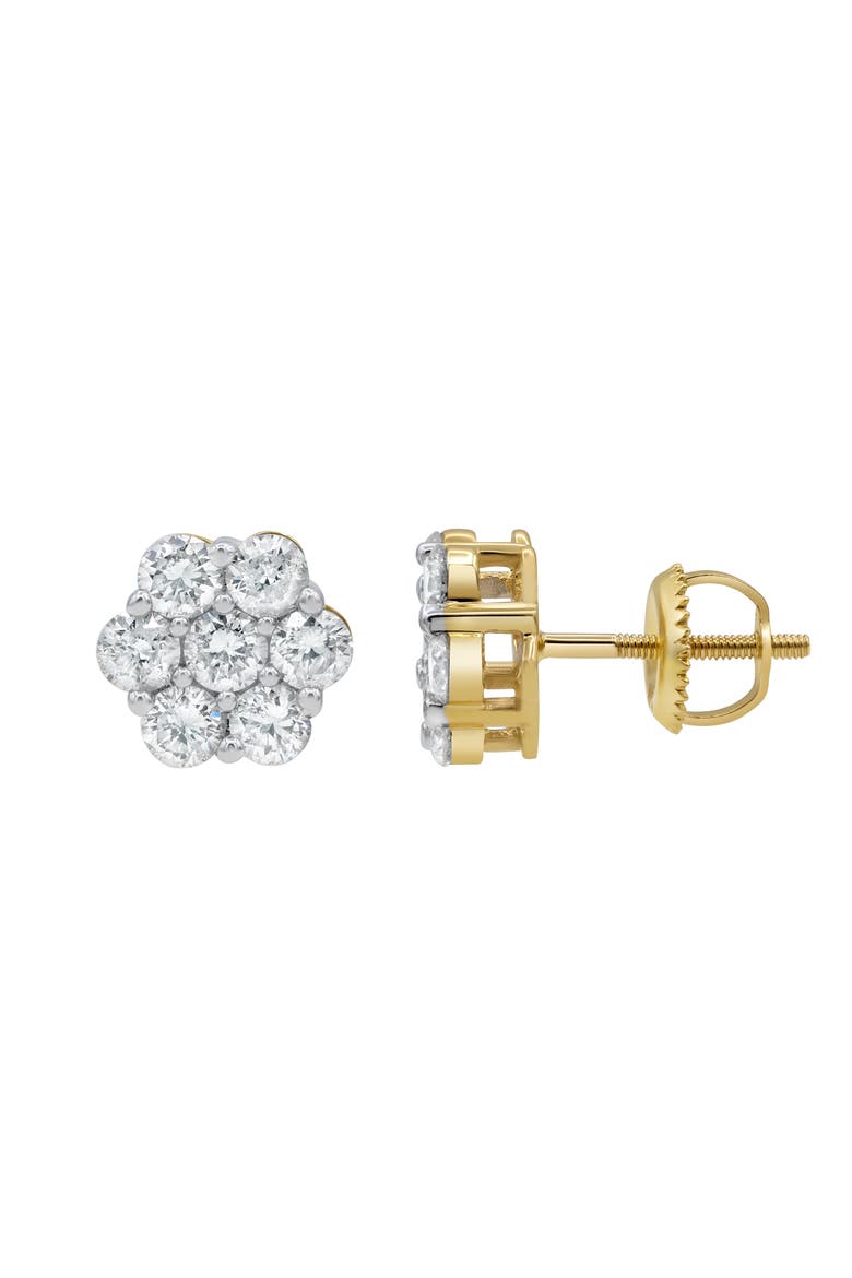Opulent 14K Yellow Gold Diamond Cluster Earrings - 1.6ct., Alternate, color, 14K Yellow Gold
