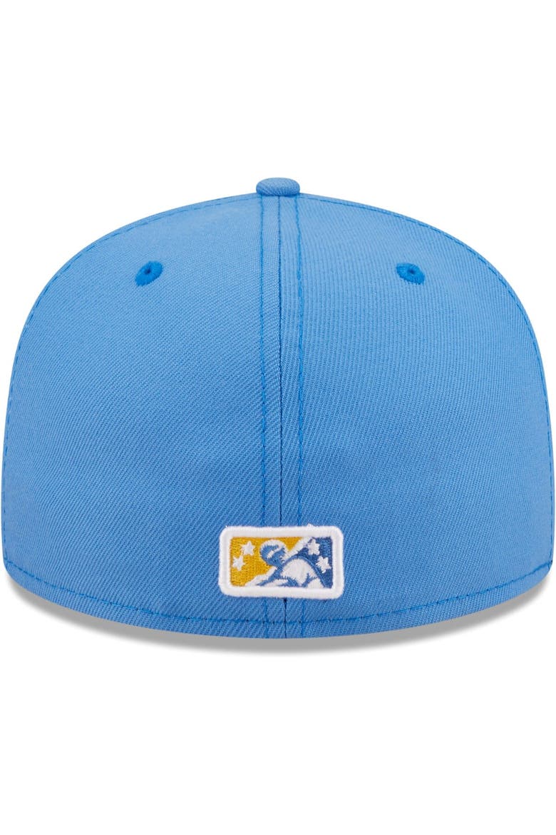Men's New Era Light Blue Myrtle Beach Pelicans Authentic Collection 59FIFTY Fitted Hat, Alternate, color, Light Blue