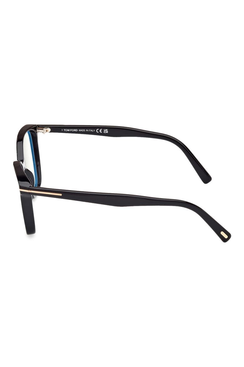 56mm Cat Eye Blue Light Blocking Optical Glasses, Alternate, color, BLACK ECO / T LOGO