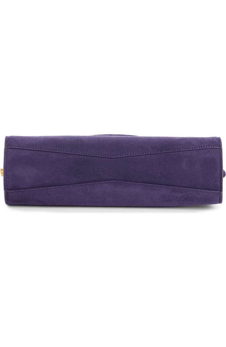 Alaïa Small Le Click East/West Suede Shoulder Bag, Alternate, color, Aubergine