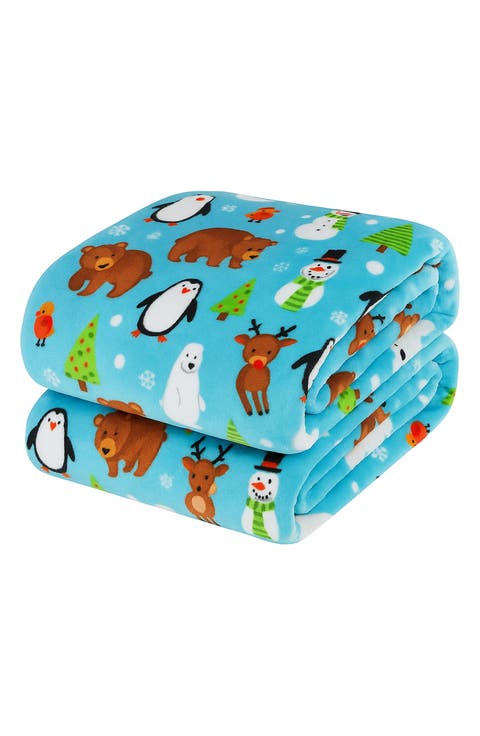 Holiday Pals Plush Throw Blanket