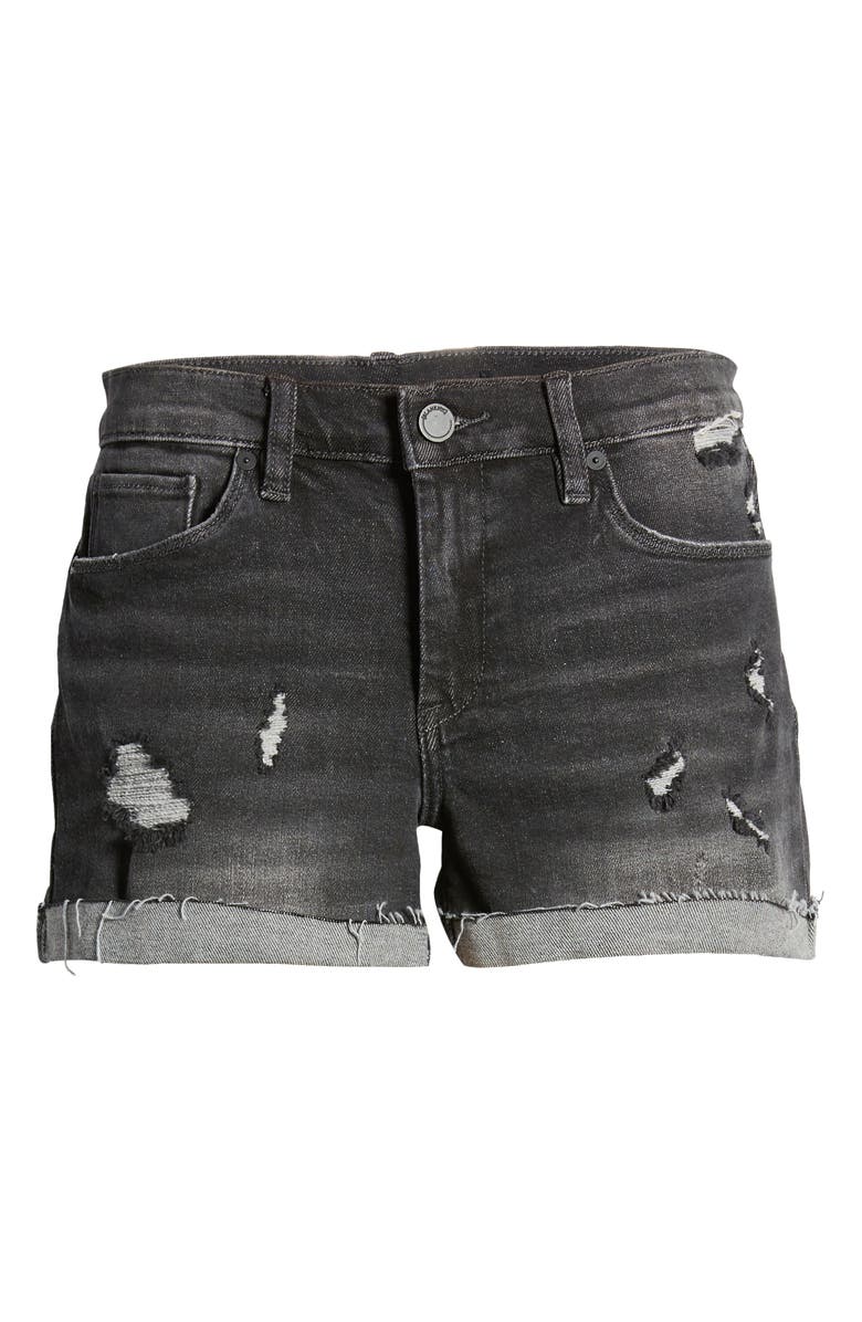 BLANKNYC Dress Down Party Washed Black Cutoff Denim Shorts, Alternate, color,