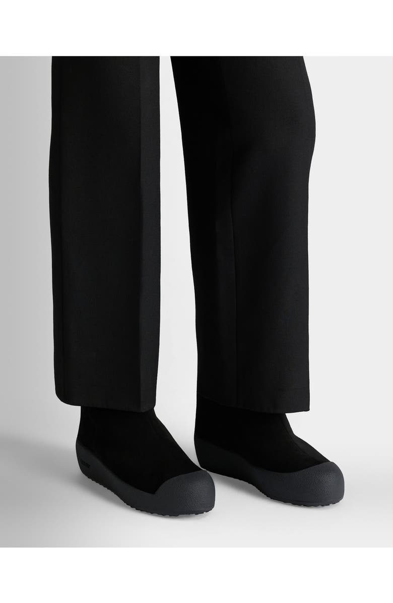 Bally Curling Bootie in Suede with Lamb Fur Lining, Alternate, color, Black