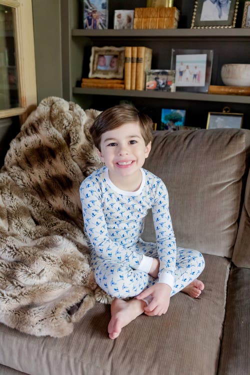 Lila And Hayes Grayson Boys' Pajama Pant Set In White