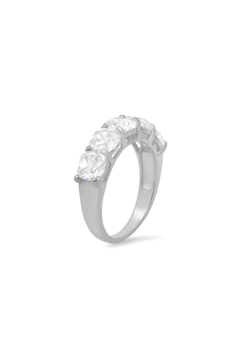 Sterling Silver Cushion Cut Cubic Zirconia 5-Stone Ring, Alternate, color, SILVER