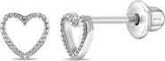 In Season Jewelry Tiny Open Textured Heart Earrings