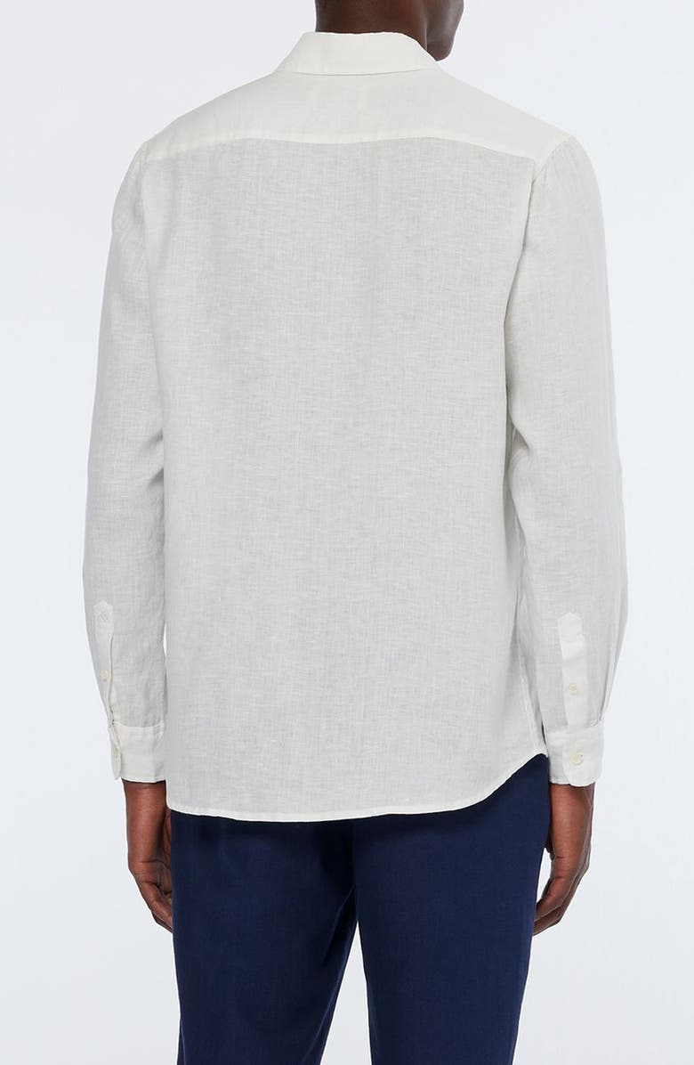 Scotch & Soda Linen Button-Down Shirt, Alternate, color, Off White