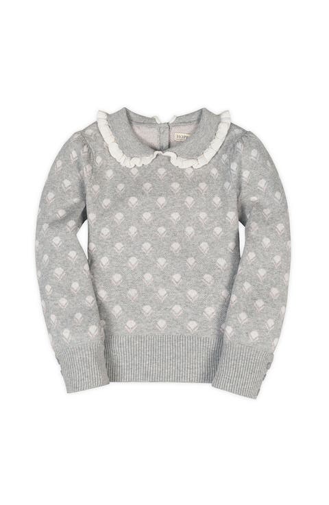 Kids' Organic Long Sleeve Peter Pan Collar Sweater