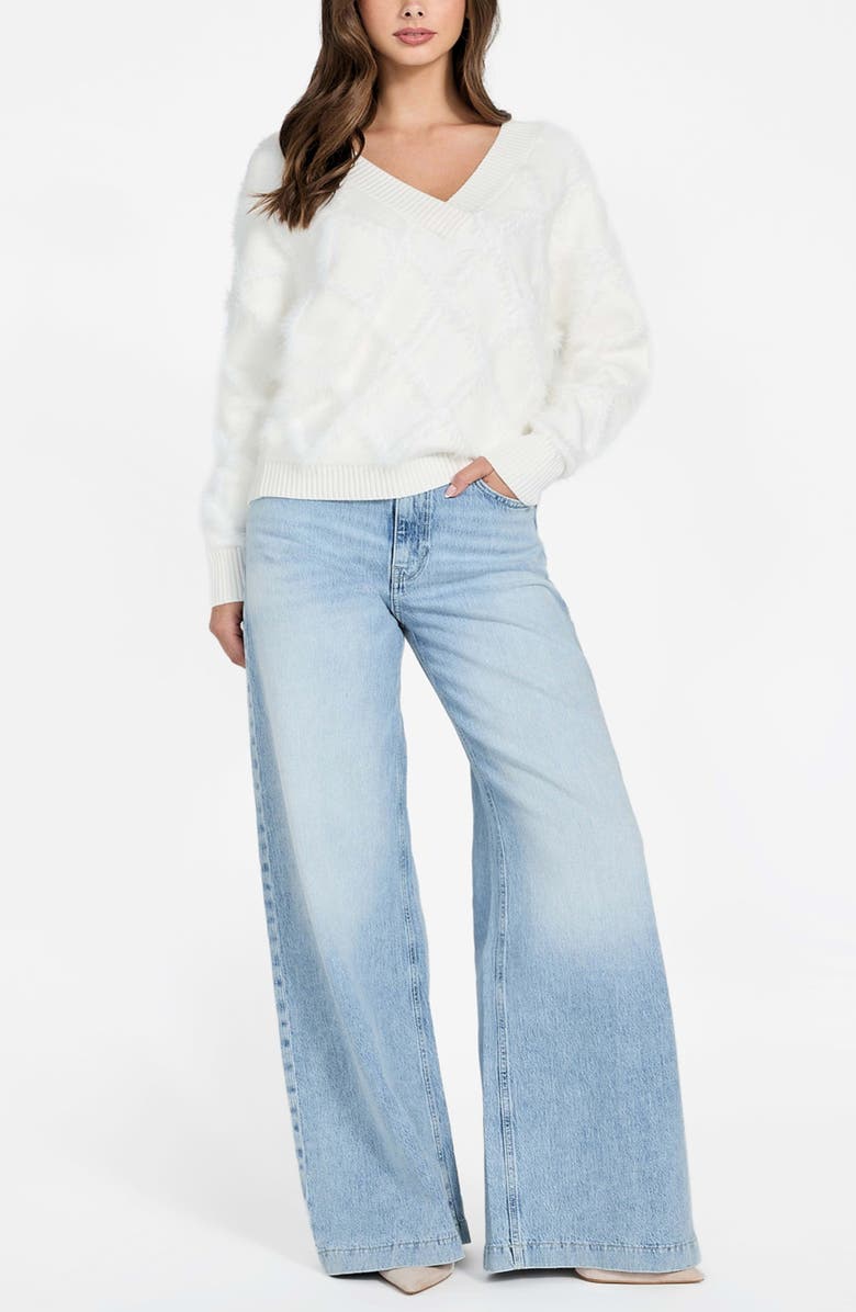 GUESS Diamond Stitch Sweater, Alternate, color, White