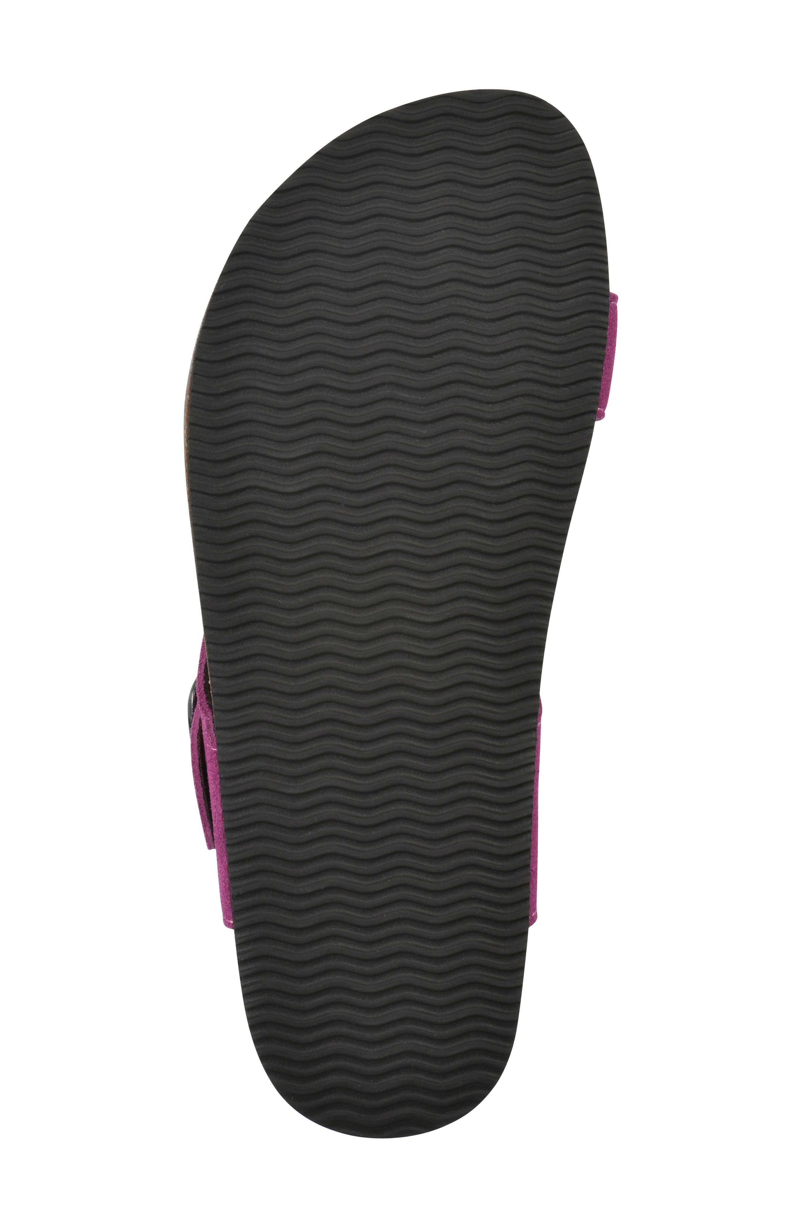 Carly Leather Footbed Sandal, Alternate, color, PURPLE RAIN/ SUEDE