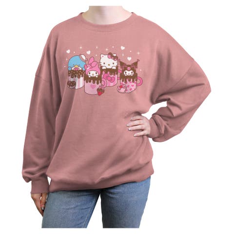 Junior's Hello Kitty Lovely Mug Friends  Sweatshirt