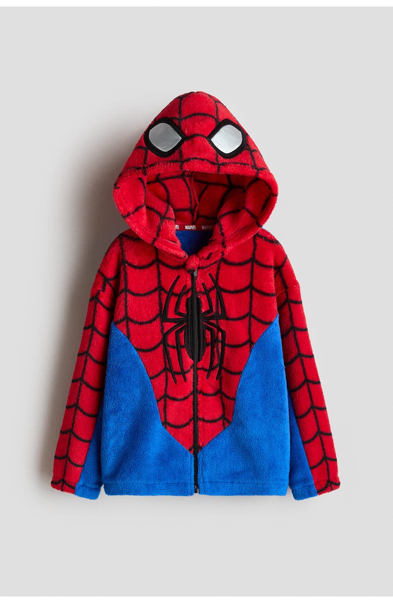 H&M Fancy Dress Zip-through Hoodie, Main, color, Red/Spider-Man