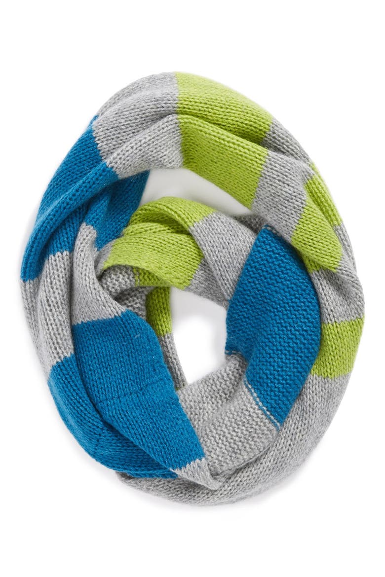 Stripe Cashmere Infinity Scarf, Main, color, GREY