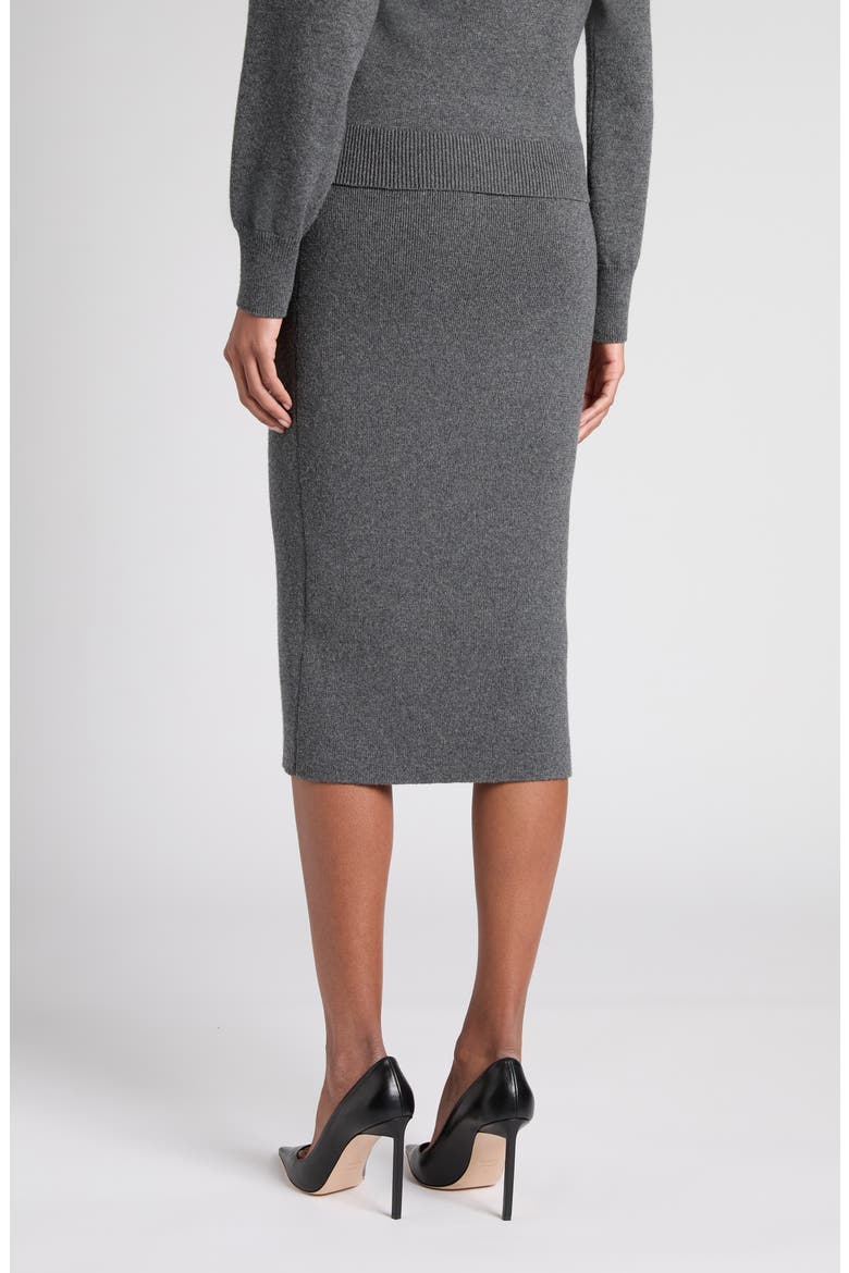 Stretch Cashmere & Cotton Pencil Skirt, Alternate, color, IG712 DARK GREY MELANGE