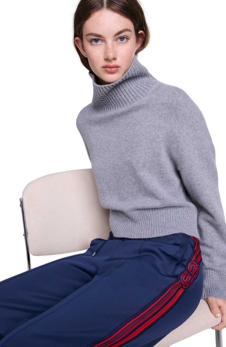 maje Striped trousers, Alternate, color, 