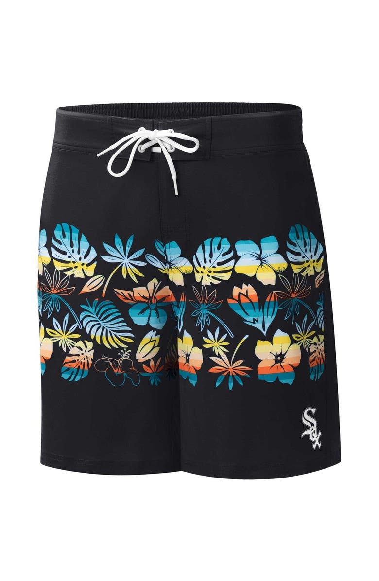 G-III SPORTS BY CARL BANKS Men's G-III Sports by Carl Banks  Black Chicago White Sox Breeze Volley Swim Shorts, Alternate, color, Black