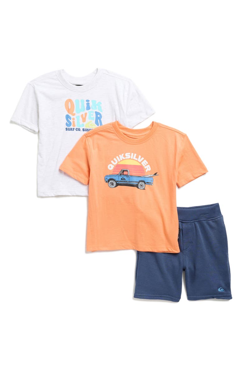 Quiksilver 3-Pack Assorted T-Shirts & Shorts Set, Main, color, Orange Multi